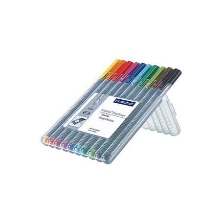 Staedtler feutre fin triplus brilliant colours, étui de 10