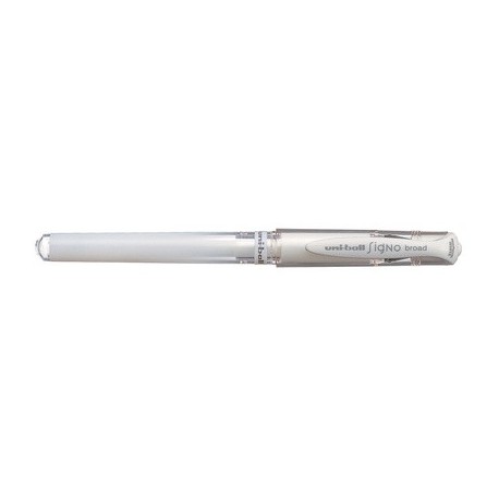 Uni-ball stylo roller à encre gel signo broad um-153, blanc