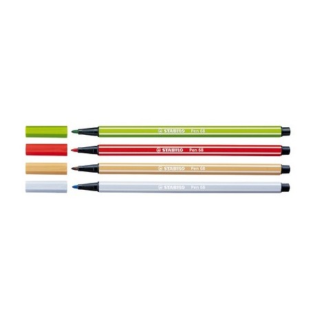 Stabilo stylo feutre pen 68, terre d'ombre, largeur de