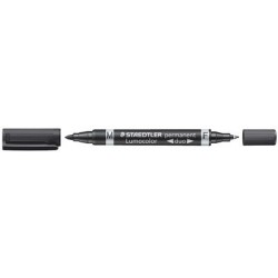 Staedtler marqueur permanent lumocolor duo, noir, 2 pointes,