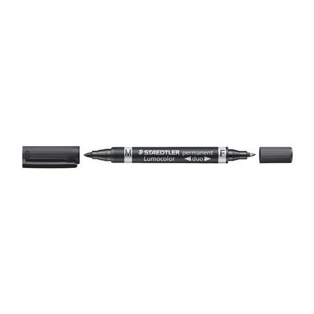 Staedtler marqueur permanent lumocolor duo, rouge, 2 pointes