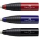 Faber-castell combination gomme-taille-crayons, rouge / bleu (LOT DE 12)