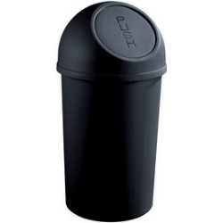 Helit poubelle à clapet push, 25 litres, noir