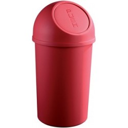 Helit poubelle à clapet, 45 litres, rouge, ronde, en pp