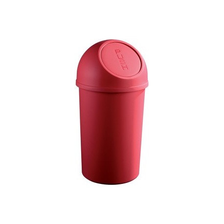 Helit poubelle à clapet, 45 litres, rouge, ronde, en pp