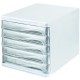 Helit bloc de rangement, 5 tiroirs, blanc/noir