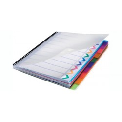 Gbc intercalaires en plastique polydividers, format a4, pp,