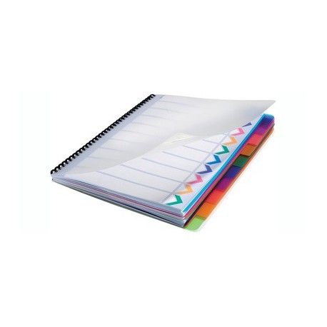 Gbc intercalaires en plastique polydividers, format a4, pp,