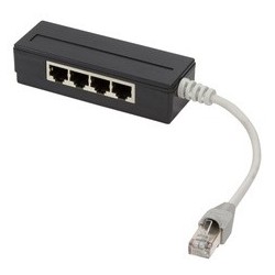 Logilink rj45-splitter, 4-fach, farbe: schwarz, geschirmt