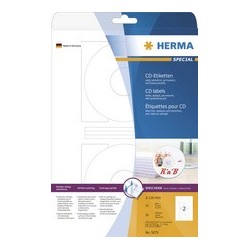 Herma étiquettes special pour cd/dvd, diamètre: 116 mm,blanc