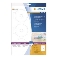 Herma étiquettes pour mini cd/dvd special, diamètre: 78 mm