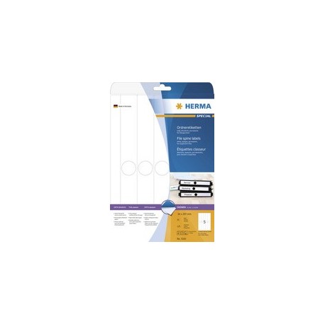 Herma etiquettes pr dos de classeur special, 34x297 mm,blanc