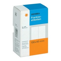 Herma étiquettes à affranchir, 130 x 40 mm, doubles,blanches