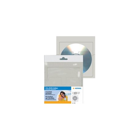 Herma pochette autocollante pour 1 cd/dvd, en pp,