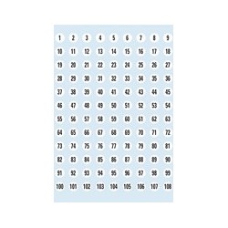 Herma stickers chiffres 1-240, diamètre: 12 mm, blanc