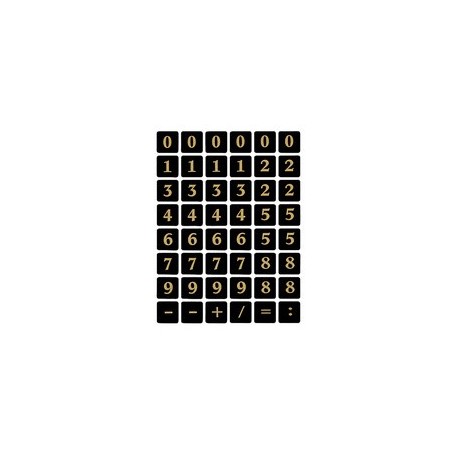 Herma  stickers chiffres 0-9, film marqué, or sur noir