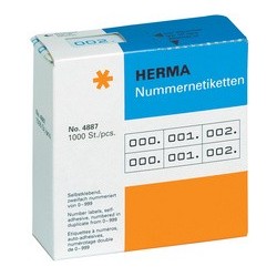 Herma étiquettes de numérotation 0-999, 10 x 22 mm, rouge,
