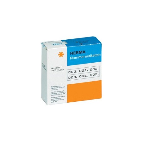 Herma étiquettes de numérotation 0-999, 10 x 22 mm, rouge,