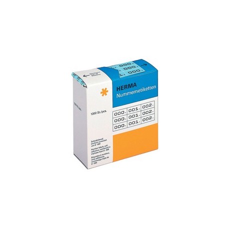 Herma étiquettes numéros 0-999, 10 x 22 mm, noir,