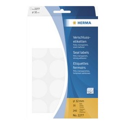 Herma etiquettes de fermeture, diamètre: 19 mm, transparente