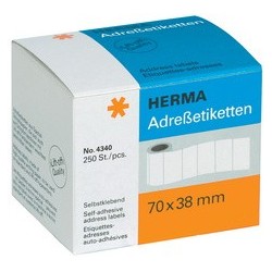 Herma étiquettes d'adresse, 89 x 42 mm, en continu, blanc