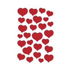Herma sticker magic "coeurs rouge et argent", glittery