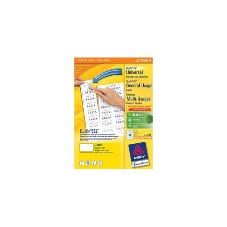 Avery zweckform étiqu multi-usages, 52,5 x 29,7 mm, blanc