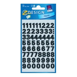 Avery chiffres adhésifs en forme de z design,0-9, film noir