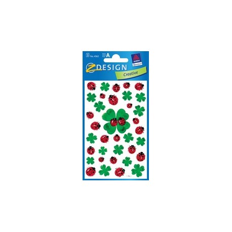 Avery zweckform z-design sticker "coccinelle et feuilles de
