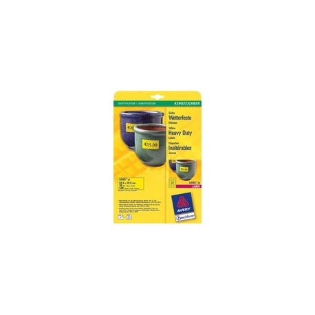 Avery zweckform étiquettes film, 99,1 x 42,3 mm, jaunes