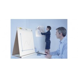 Post-it meeting chart super sticky, avec support, blanc