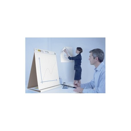 Post-it meeting chart super sticky, avec support, blanc