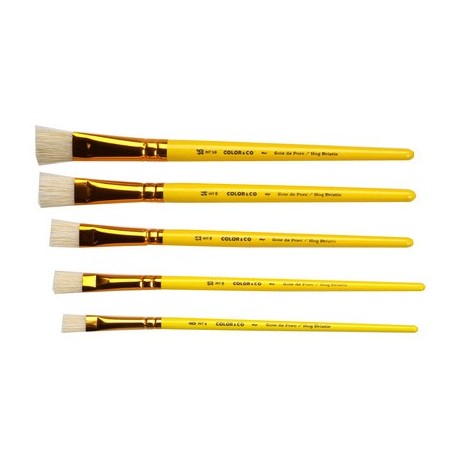 Lefranc & bourgeois pinceau brosse en soie de porc,plat,n.12 (LOT DE 12)