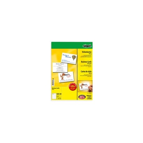 Sigel cartes de visite, 85 x 55 mm, 180 g/m2, extra blanc