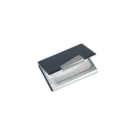 Sigel étui pour cartes de visite "aluminium/imitation cuir"