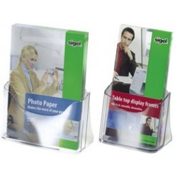 Sigel présentoir brochures de table, acrylique, dl, avec 1 (LOT DE 4)