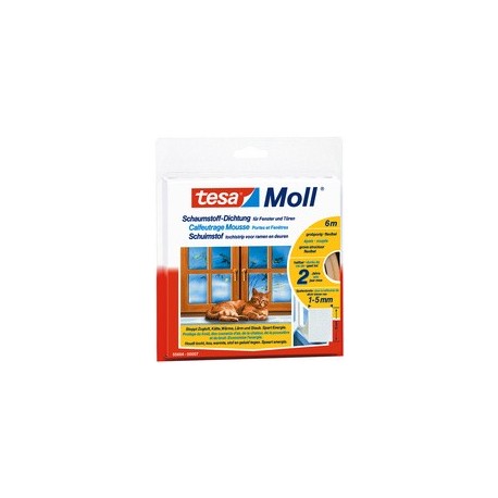 Tesa moll universal calfeutrage mousse, blanc, 15 mm x 6 m