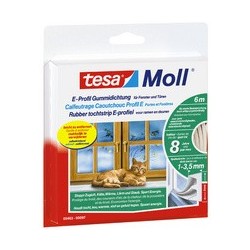 Tesa moll classic calfeutrage caoutchouc profil e, blanc