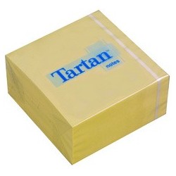 Tartan bloc-notes repositionnable en forme cube, 76 x 76 mm,