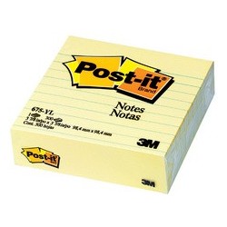 3m post-it notes bloc xl, 100 x 100 mm, jaune, ligné