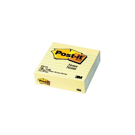 3m post-it notes bloc xl, 100 x 100 mm, jaune, ligné