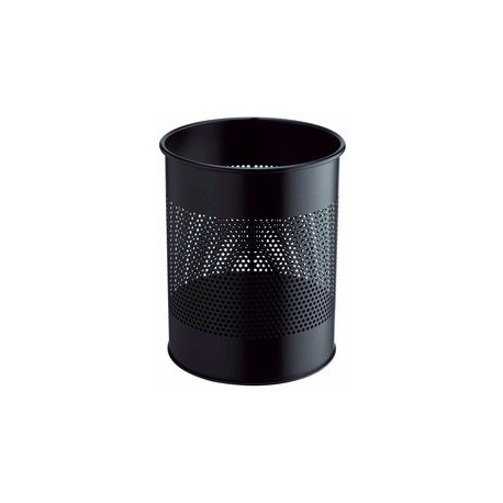 Durable corbeille metal, ronde, 15 litres, argent métallisé