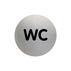 Durable pictogramme "wc", diamètre: 83 mm, argenté