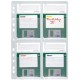 Durable pochette pour disquettes, pour 4 x 3,5" disquettes,