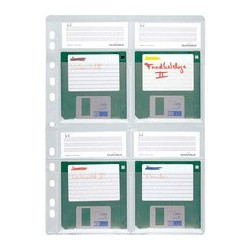 Durable pochette pour disquettes, pour 4 x 3,5" disquettes,