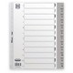 Elba intercalaires en plastique, chiffres, format a4, gris,