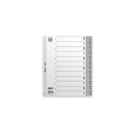 Elba intercalaires en plastique, chiffres, format a4, gris,