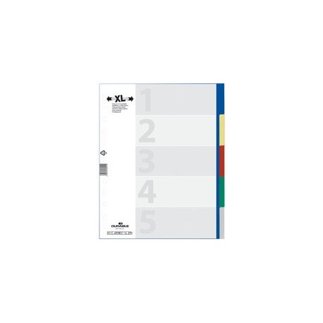 Durable intercalaire plastique, format a4, pp, 5 positions