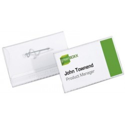 Durable badge avec épingle torsadée, 75 x 40 mm,
