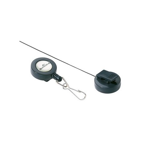Durable porte-badge avec mousqueton, anthracite